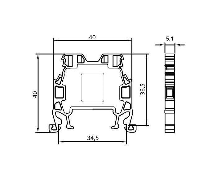 ONKA 1,5mm2 Šroubová kolejnicová spojka svorkovnice Terminál na DIN lištu 2-vodičová modrá, 1010005