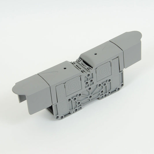 ONKA 150mm2 M12 Šroubová kolejnicová spojka svorkovnice terminál na DIN lištu s ochranným krytem, šedá, 1030088