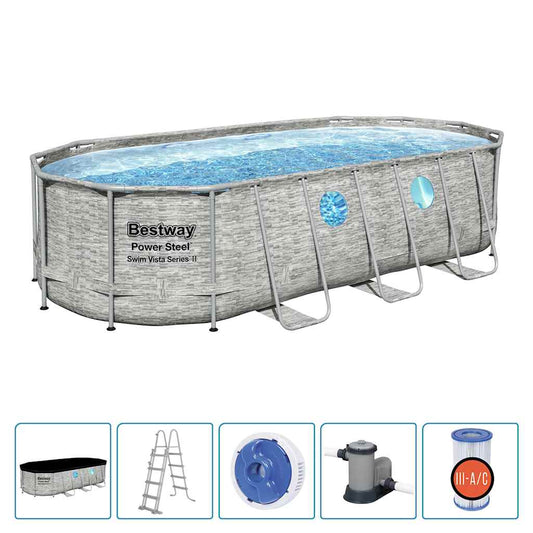 Bestway Bazénová Sada Power Steel Swim Vista Series 549 X 274 X 122 Cm
