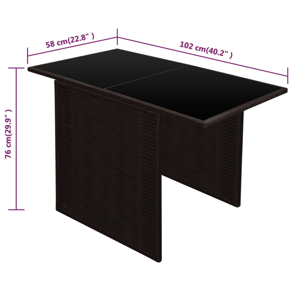 3Dílný Bistro Set S Poduškami Polyratan Hnědý