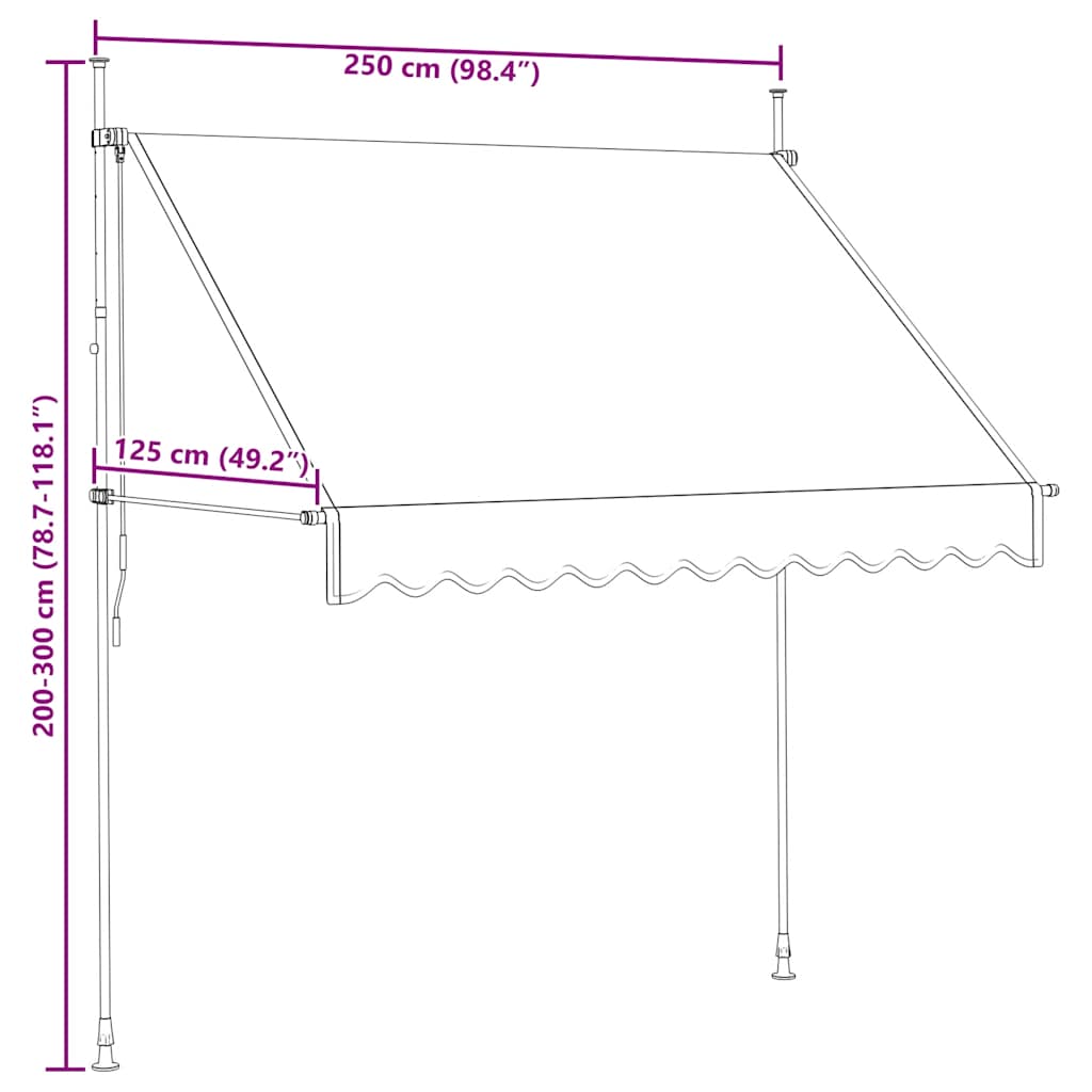 Ručně Zatahovací Markýza 250 Cm Žluto-Modré Pruhy