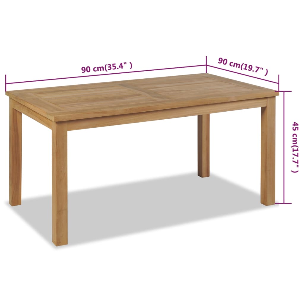 Konferenční Stolek Teak 90 X 50 X 45 Cm