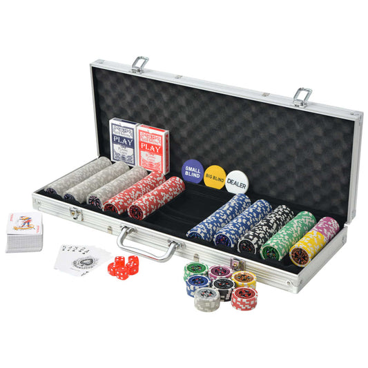 Poker Set S 500 Laserovými Žetony Z Hliníku