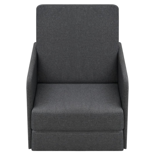 Rozkládací Křeslo Tmavě Šedé Textil