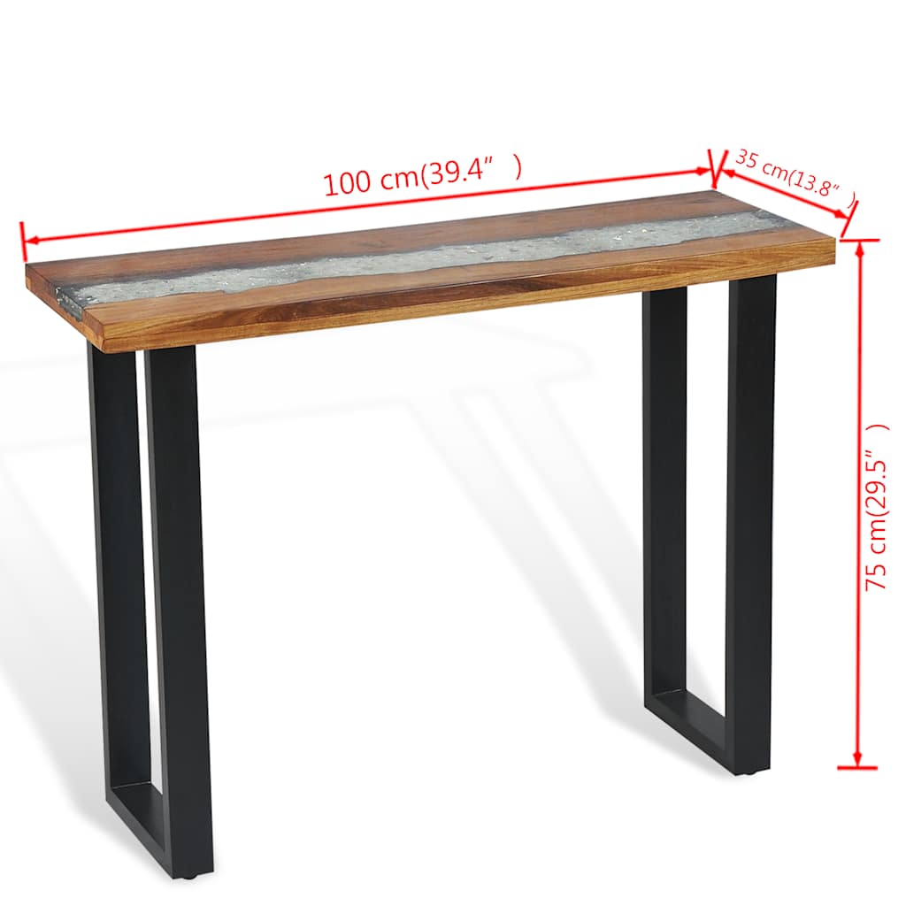 Odkládací Stolek, Teak, 100X35X75 Cm