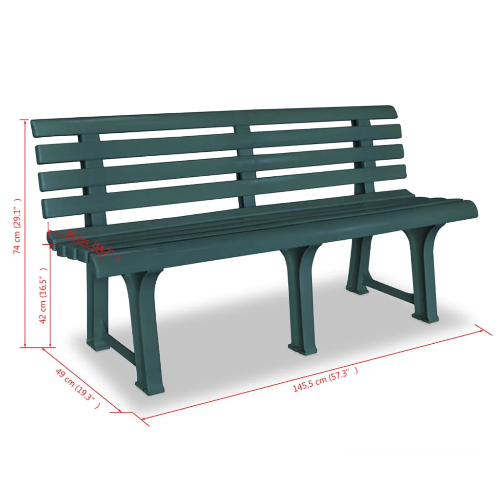 Zahradní Lavice 145,5 Cm Plastová Zelená