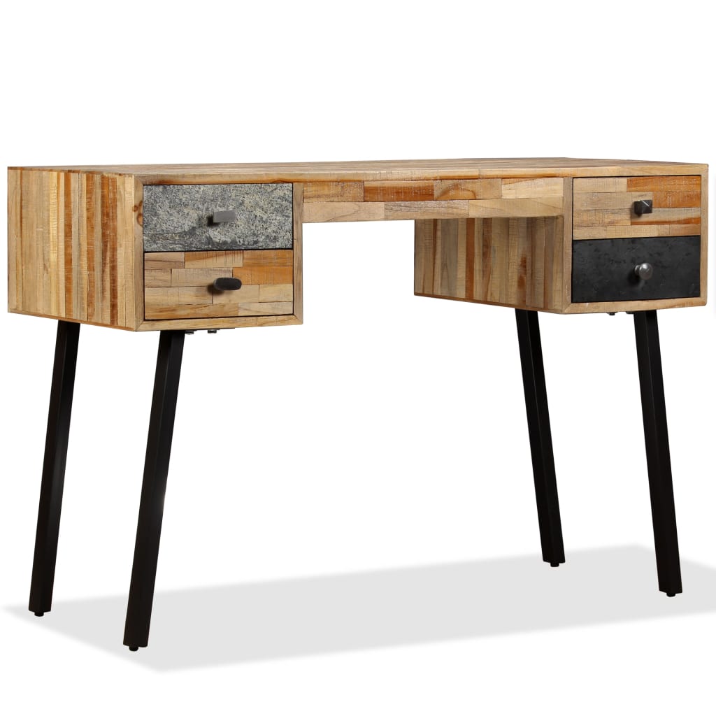 Psací Stůl Masivní Recyklovaný Teak 110 X 50 X 76 Cm