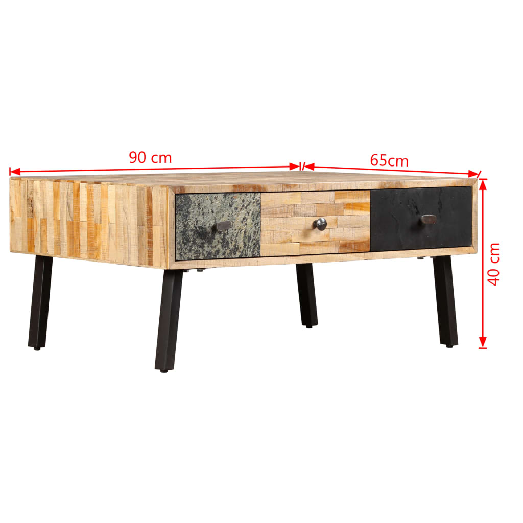 Konferenční Stolek Masivní Recyklovaný Teak 90 X 65 X 40 Cm