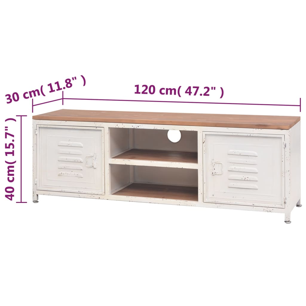 Tv Stolek 120 X 30 X 40 Cm Bílý
