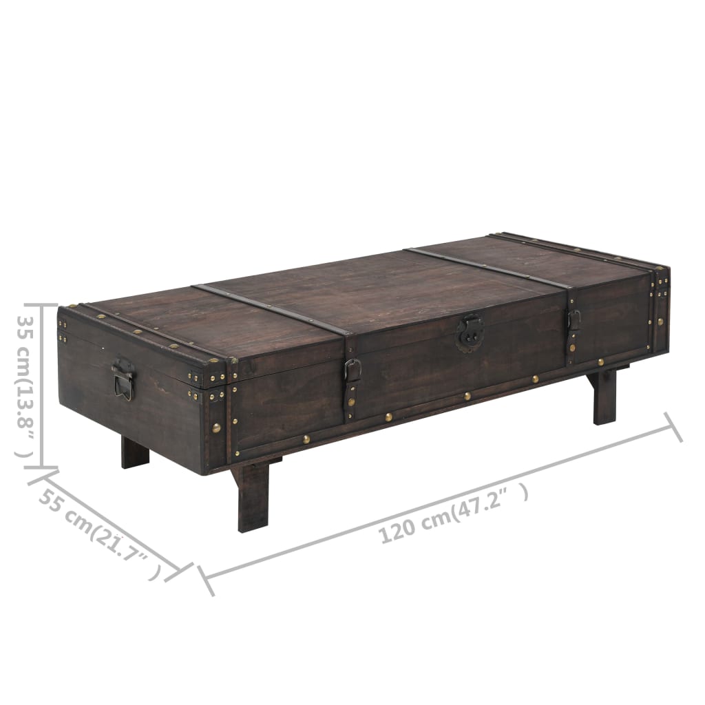 Konferenční Stolek Z Překližka Vintage Styl 120X55X35 Cm
