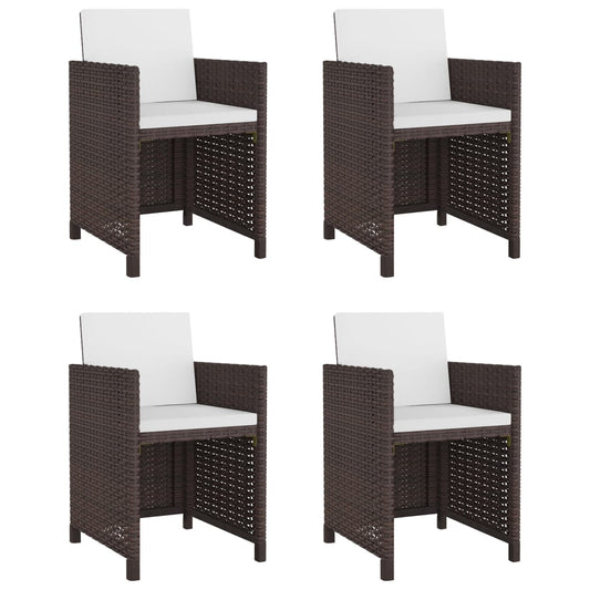 5Dílný Zahradní Jídelní Set S Poduškami Polyratan Hnědý