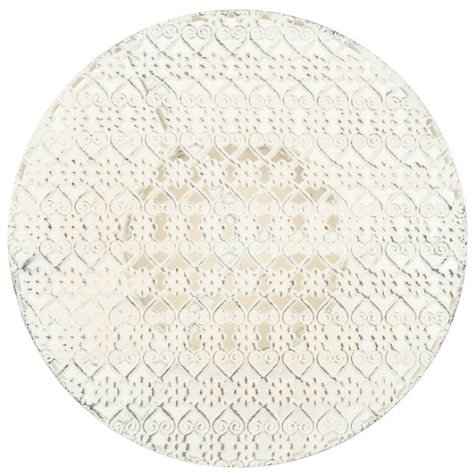 Bistro Stolek Ve Vintage Stylu Kulatý Kovový 40 X 70 Cm Bílý