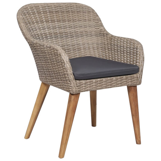 Zahradní Židle 2 Ks S Poduškami Polyratan Hnědé