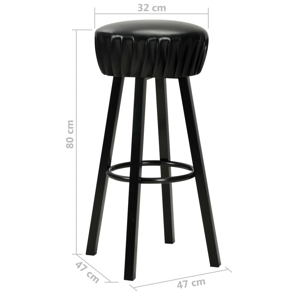 Barové Židle 2 Ks Černé Umělá Kůže