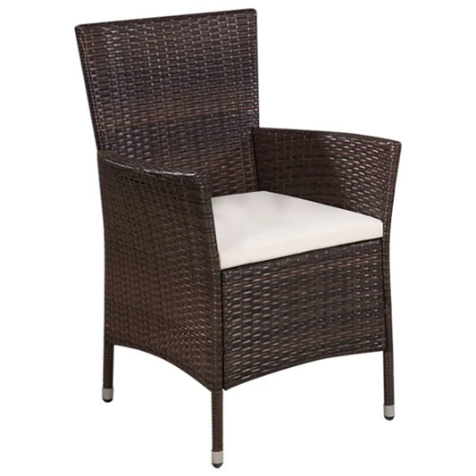 3Dílný Bistro Set Polyratan Hnědý