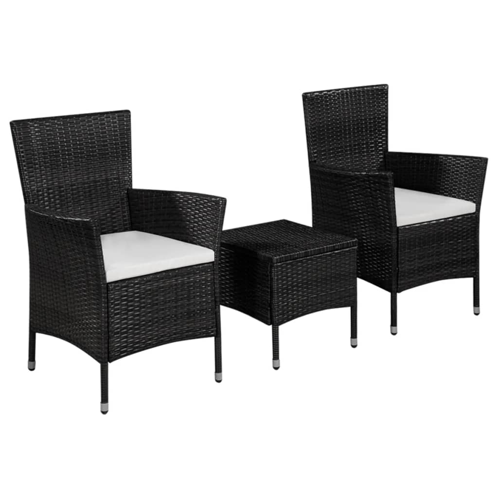 3Dílný Bistro Set Polyratan Hnědý