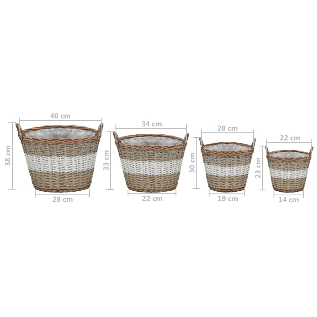 Vyvýšený Záhon 4 Ks Proutěný S Pe Výstelkou