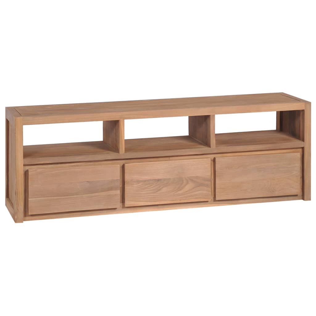 Tv Stolek Masivní Teak S Přírodním Povrchem 120 X 30 X 40 Cm