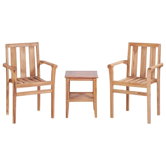 3Dílný Bistro Set Masivní Teak