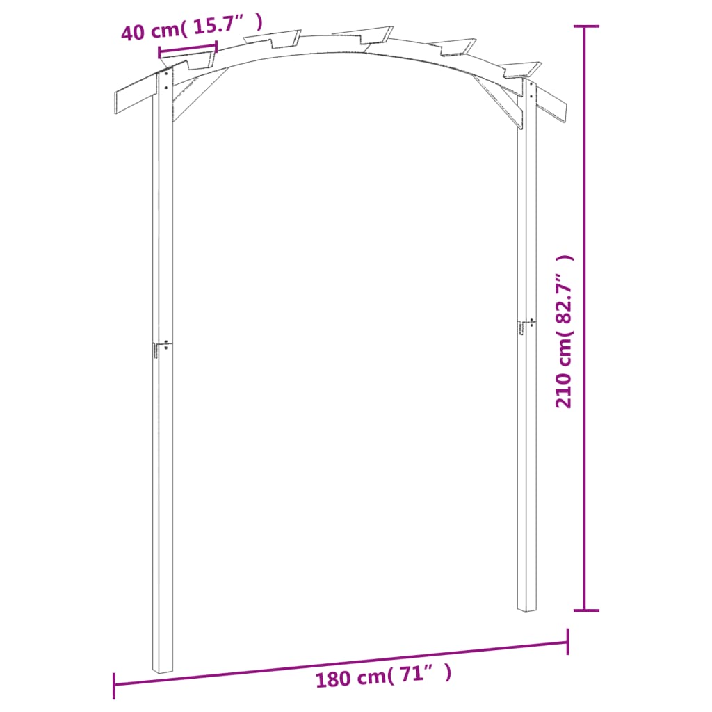 Zahradní Pergola Impregnovaná Borovice 180 X 210 X 40 Cm