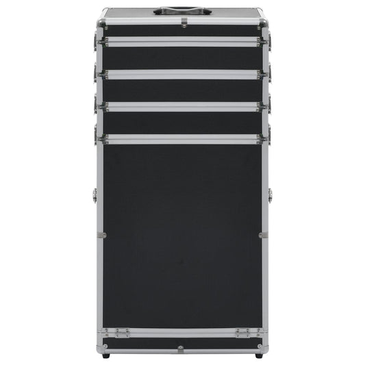 Kosmetický Kufřík Na Kolečkách Hliník Černý