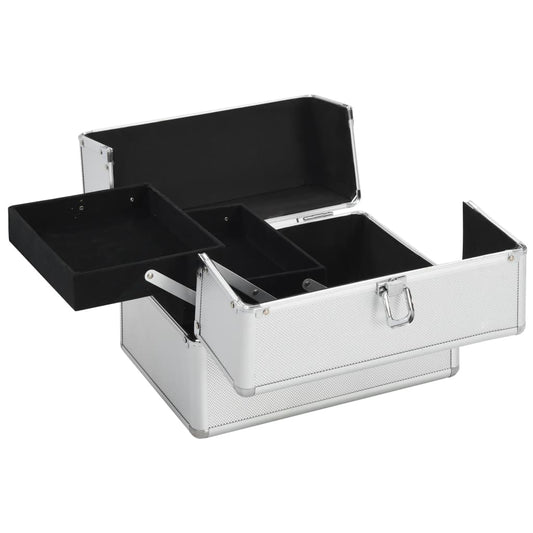 Kosmetický Kufřík 22 X 30 X 21 Cm Stříbrný Hliník