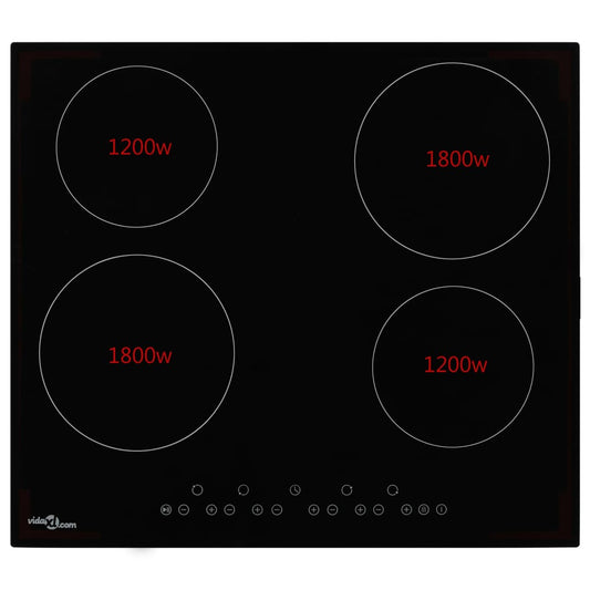 Keramická Varná Deska 4 Varné Zóny Dotykové Ovládání 6 000 W