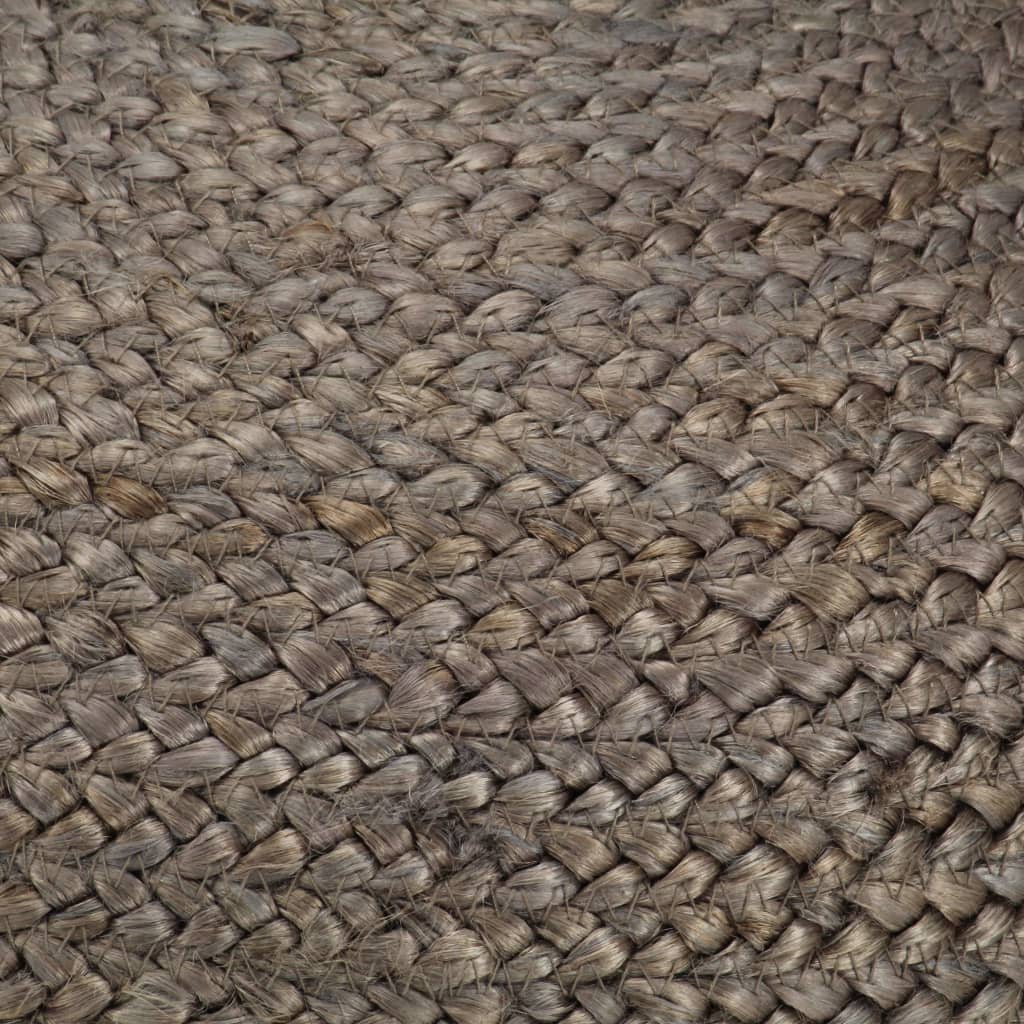 Ručně Vyrobený Sedací Puf Světle Šedý 45 X 30 Cm Juta
