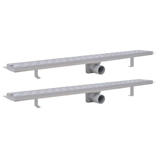 Rovný Sprchový Odtokový Žlab 2 Ks Linky 930X140Mm Nerezová Ocel