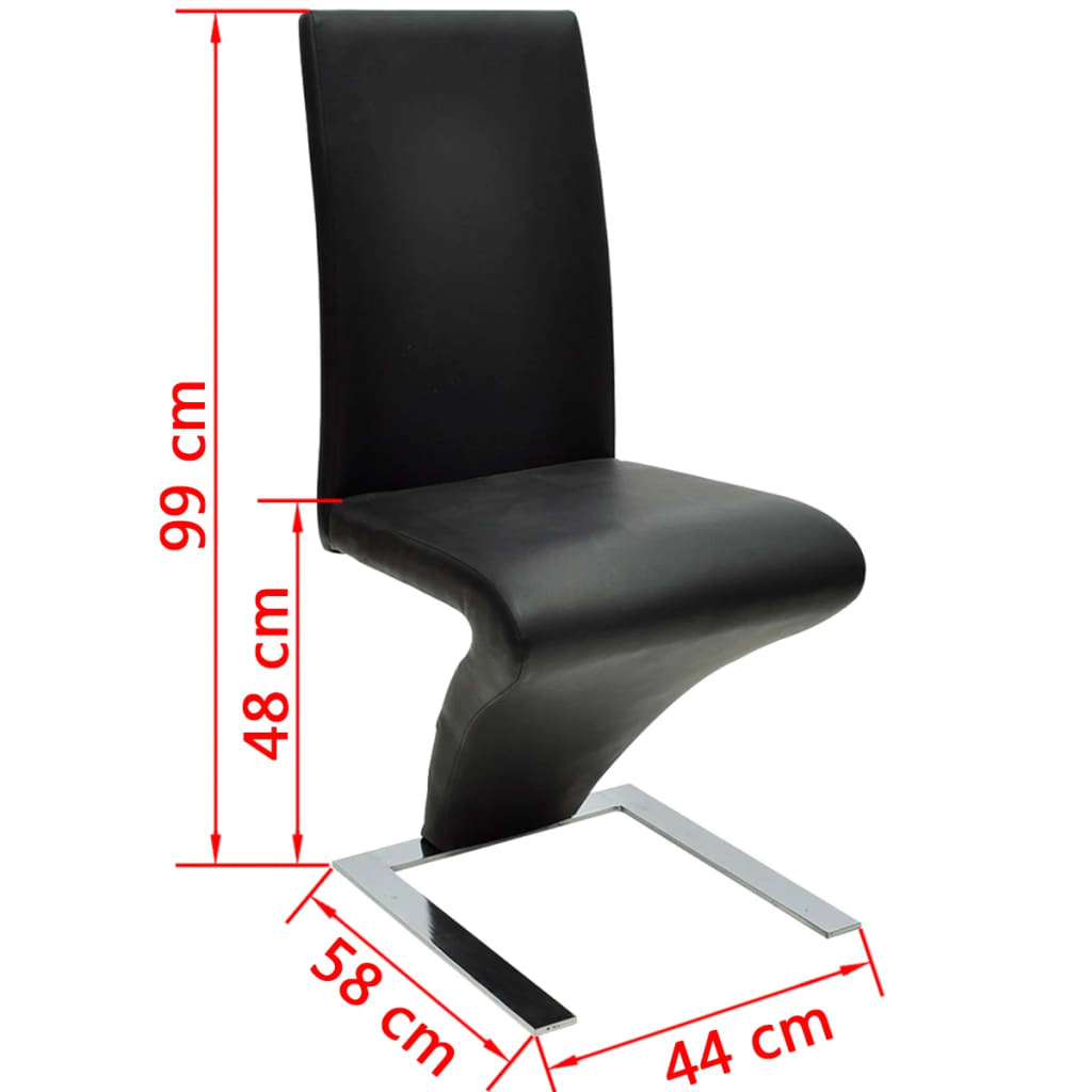 Jídelní Židle 4 Ks Černé Umělá Kůže