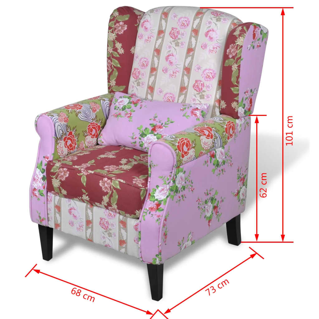 Křeslo Patchwork Textilní