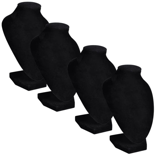 Flanelový Stojan Na Náhrdelníky A Řetízky Černý, 9 X 8,5 X 15 Cm, 4 Ks