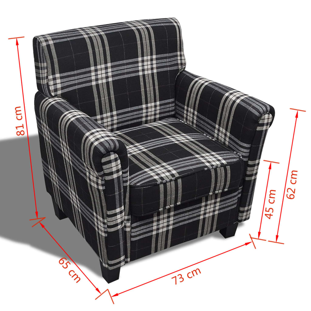 Křeslo S Poduškou Černé Textil