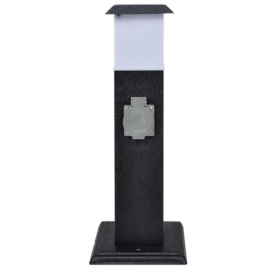 Černý Zahradní Sloupek S Objímkou A Lampou