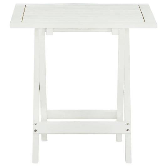 Bistro Stolek Bílý 46 X 46 X 47 Cm Masivní Akáciové Dřevo