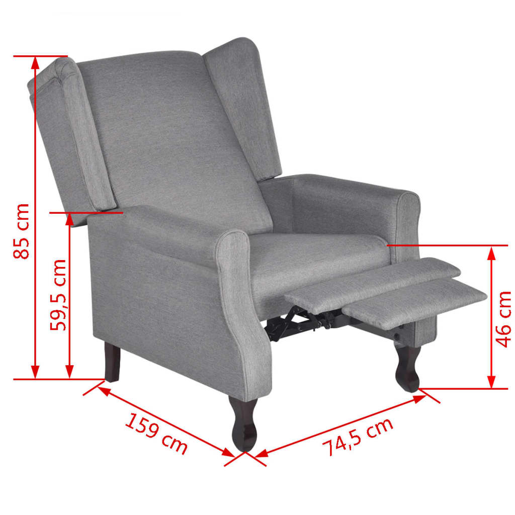 Křeslo Šedé Textil