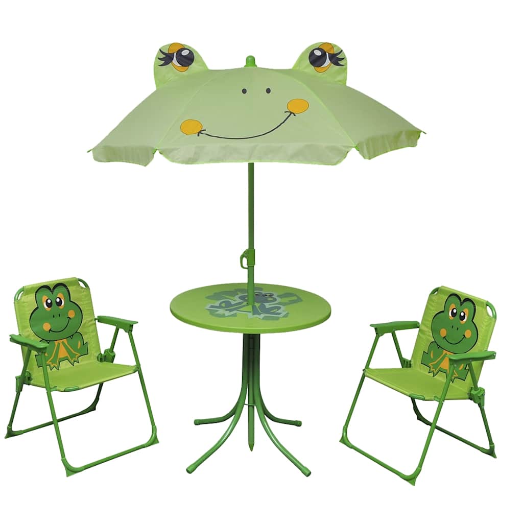 3Dílný Dětský Zahradní Bistro Set Se Slunečníkem Žlutý