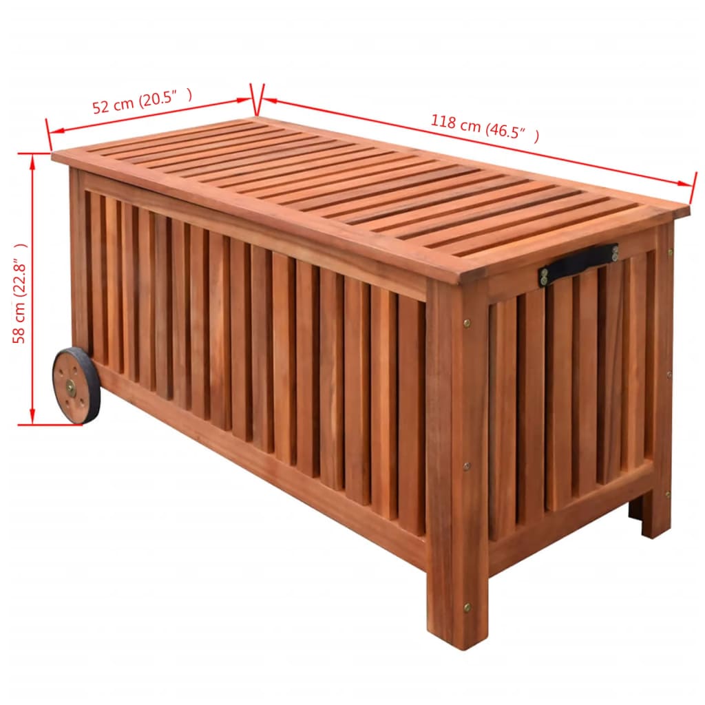 Zahradní Úložný Box 118 X 52 X 58 Cm Dřevěný