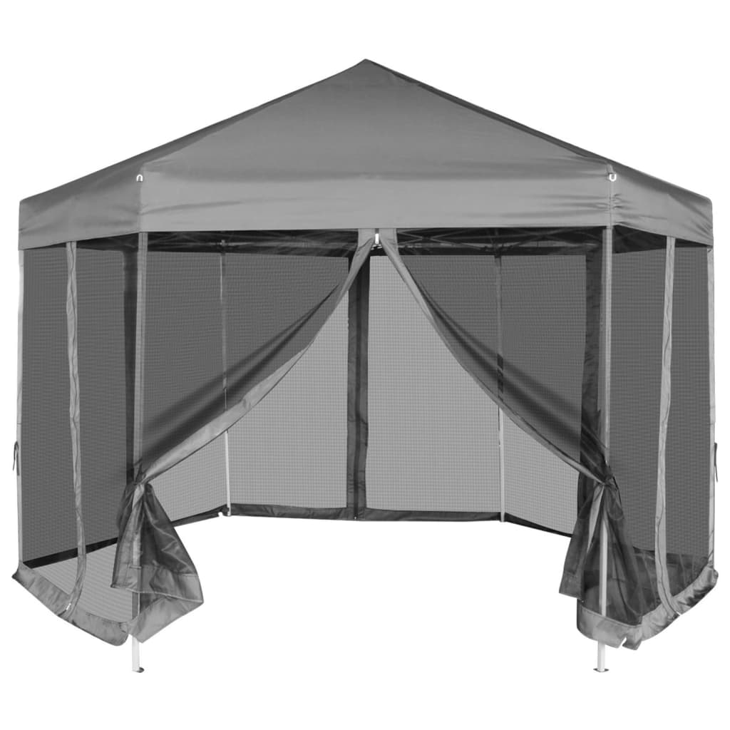 Šestiúhelníkový Party Stan S 6 Stěnami Krémově Bílý 3,6 X 3,1 M