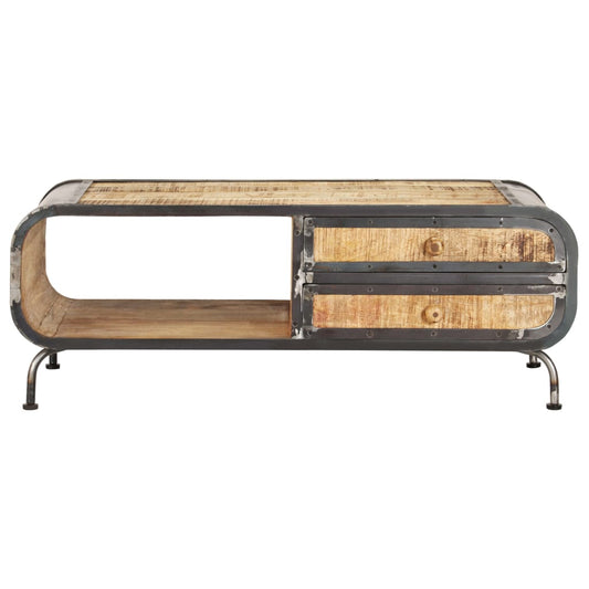 Konferenční Stolek 100 X 50 X 35 Cm Masivní Mangovníkové Dřevo Světle Hnědá