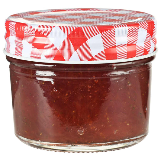 Zavařovací Sklenice S Bíločervenými Víčky 48 Ks 110 Ml