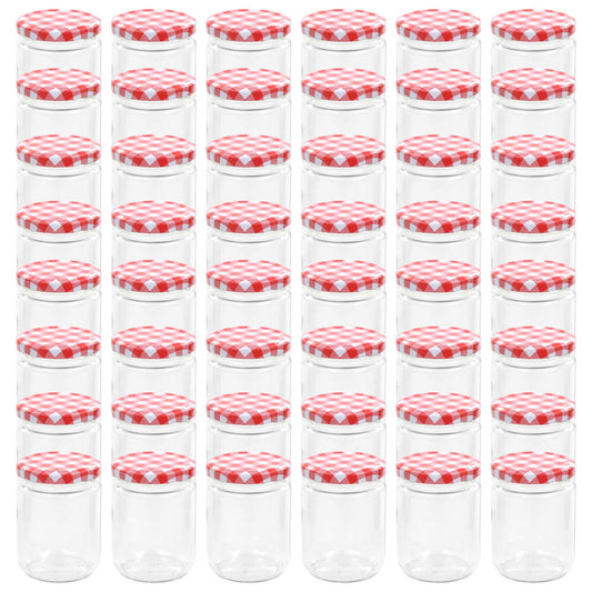 Zavařovací Sklenice S Bíločervenými Víčky 48 Ks 230 Ml