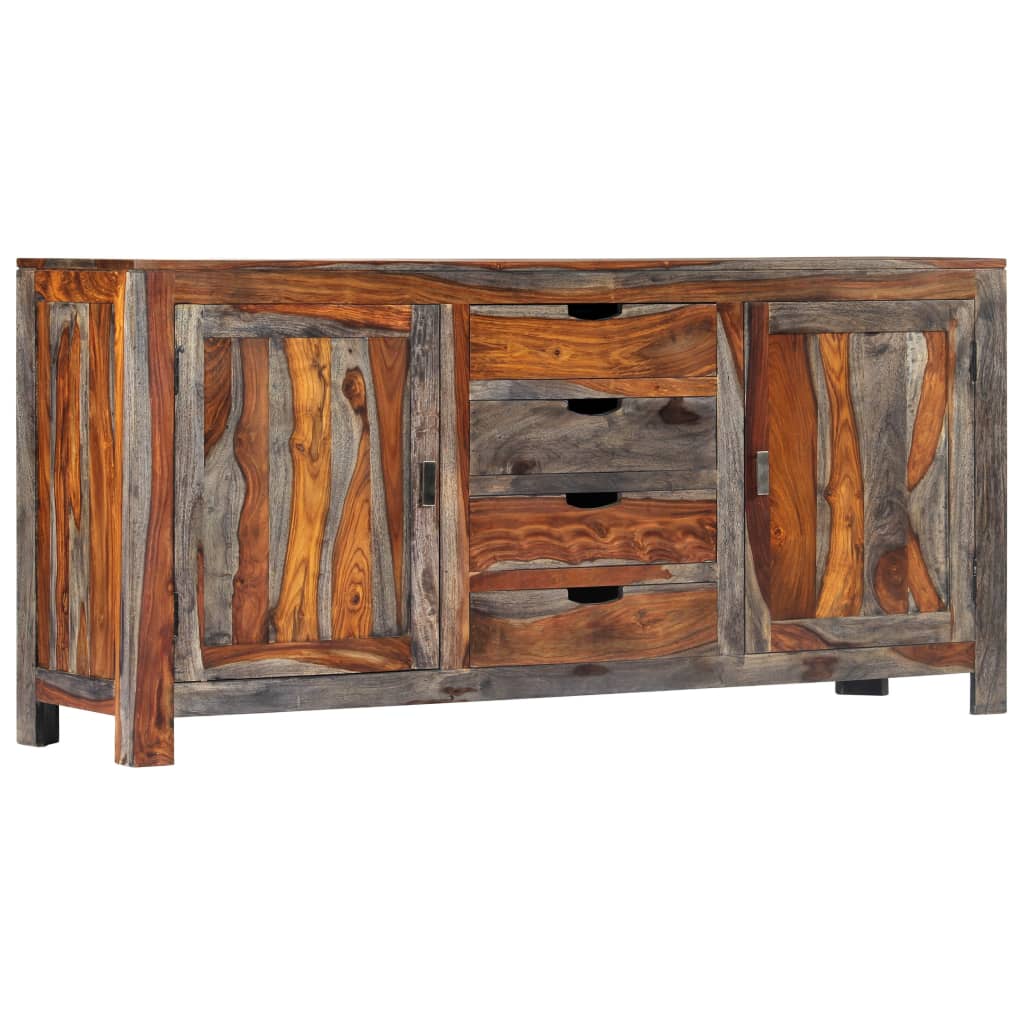 Příborník Šedý 160 X 40 X 75 Cm Masivní Sheeshamové Dřevo