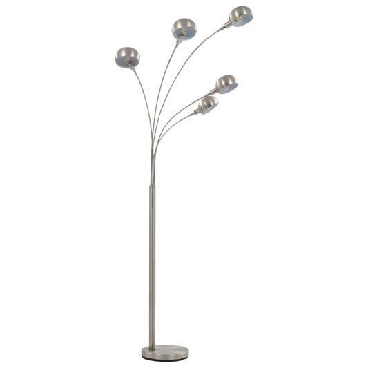 Stojací Lampa 200 Cm 5 X E14 Stříbrná