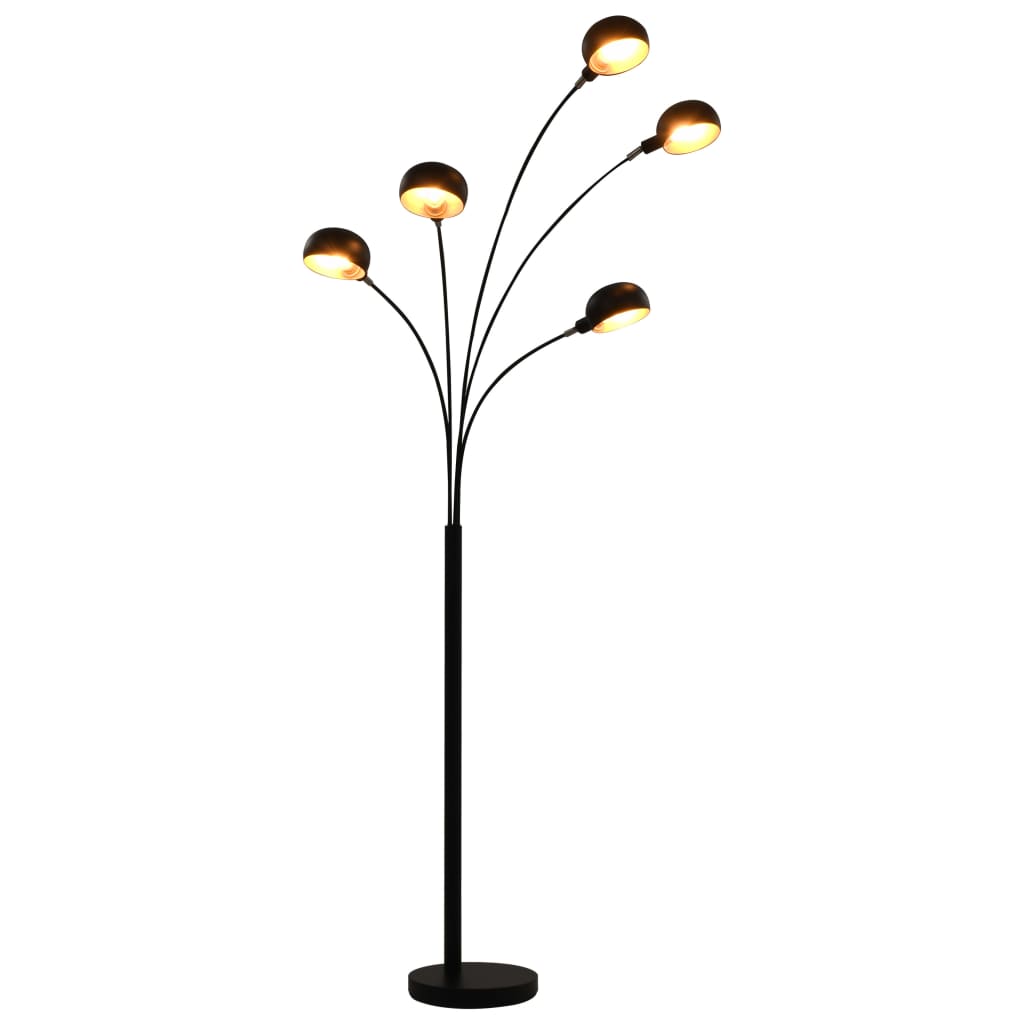 Stojací Lampa 200 Cm 5 X E14 Stříbrná