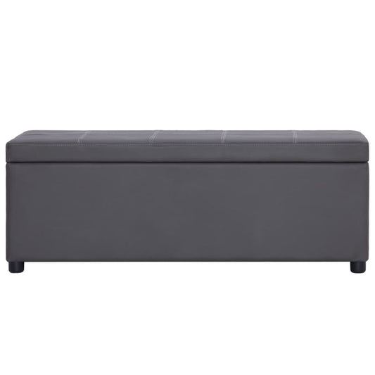 Lavice S Úložným Prostorem 116 Cm Šedá Umělá Kůže