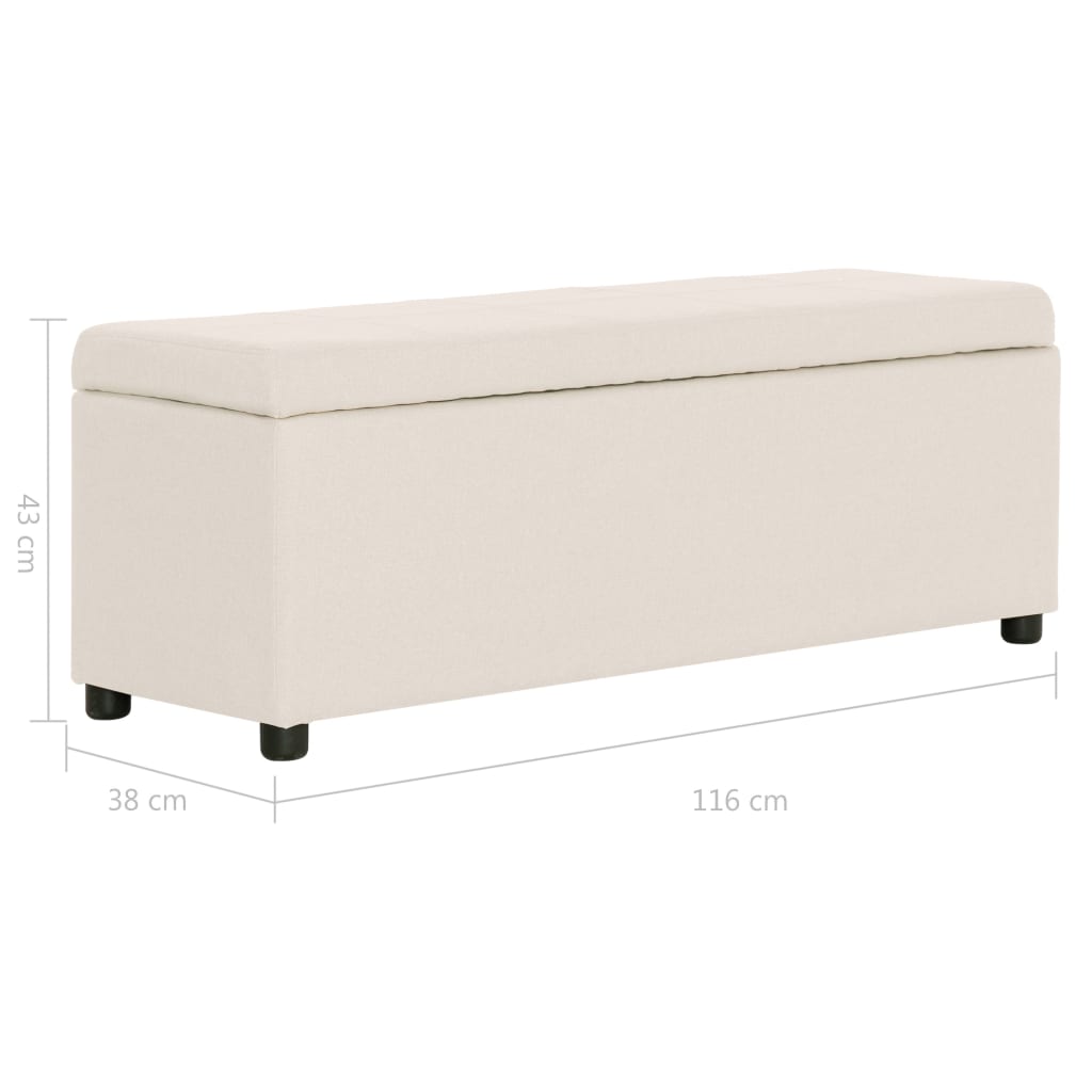 Lavice S Úložným Prostorem 116 Cm Krémová Polyester