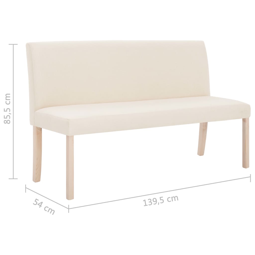 Lavice 139,5 Cm Krémová Polyester