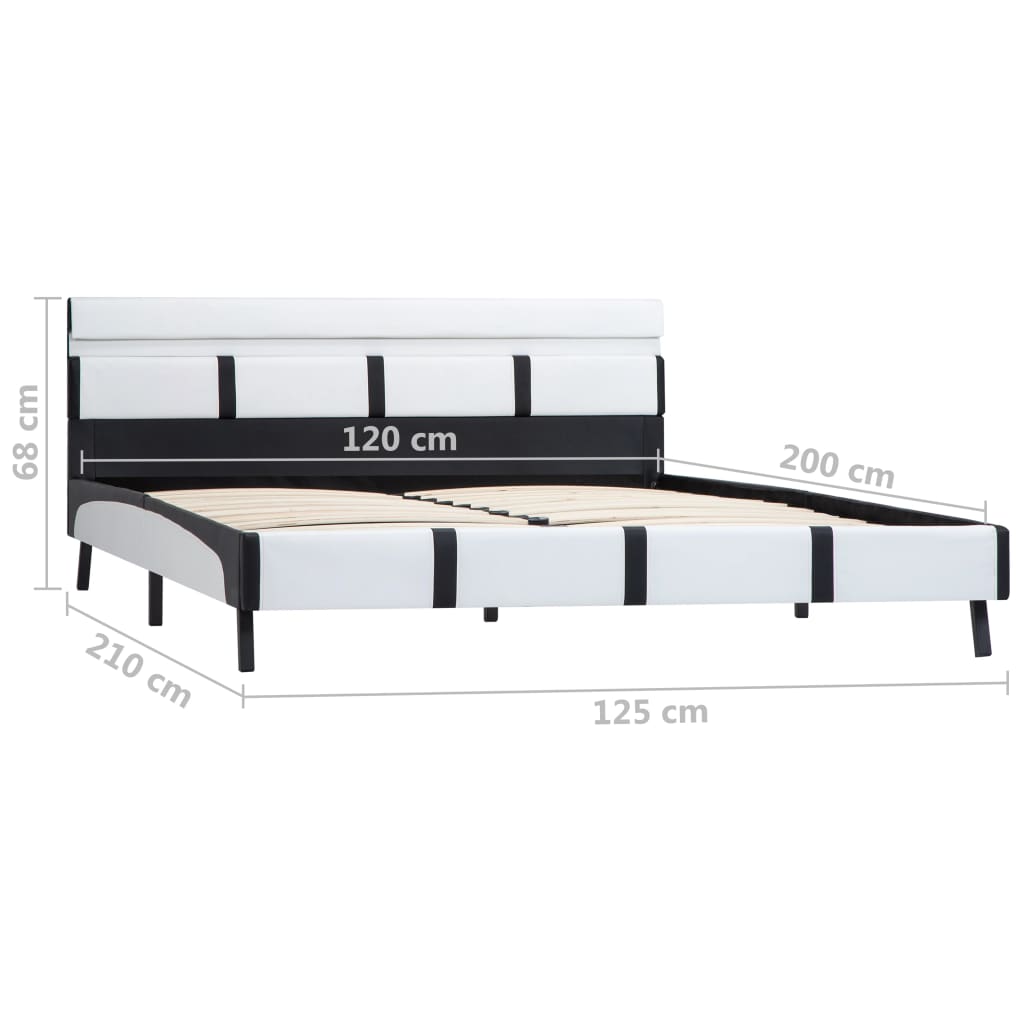 Rám Postele S Led Světlem Bílý Umělá Kůže 120 X 200 Cm