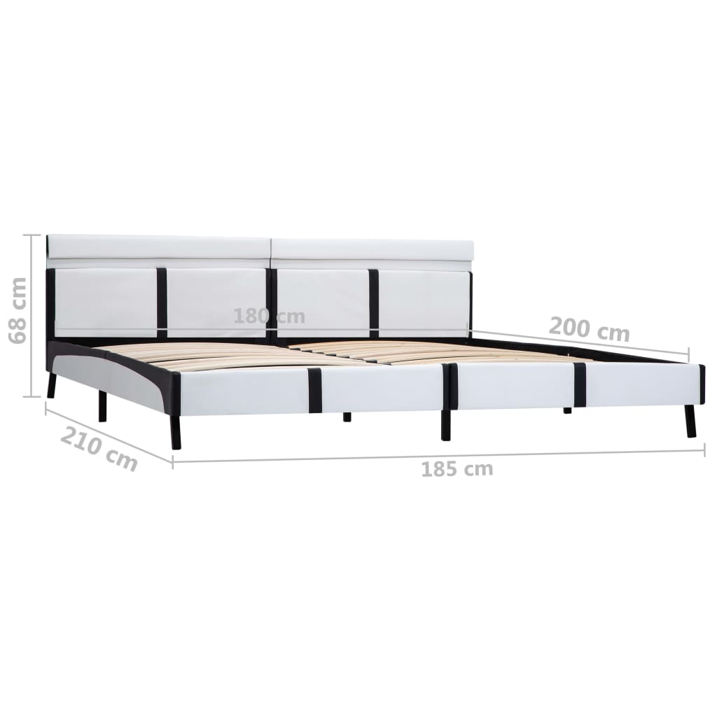 Rám Postele S Led Světlem Bílý Umělá Kůže 180 X 200 Cm